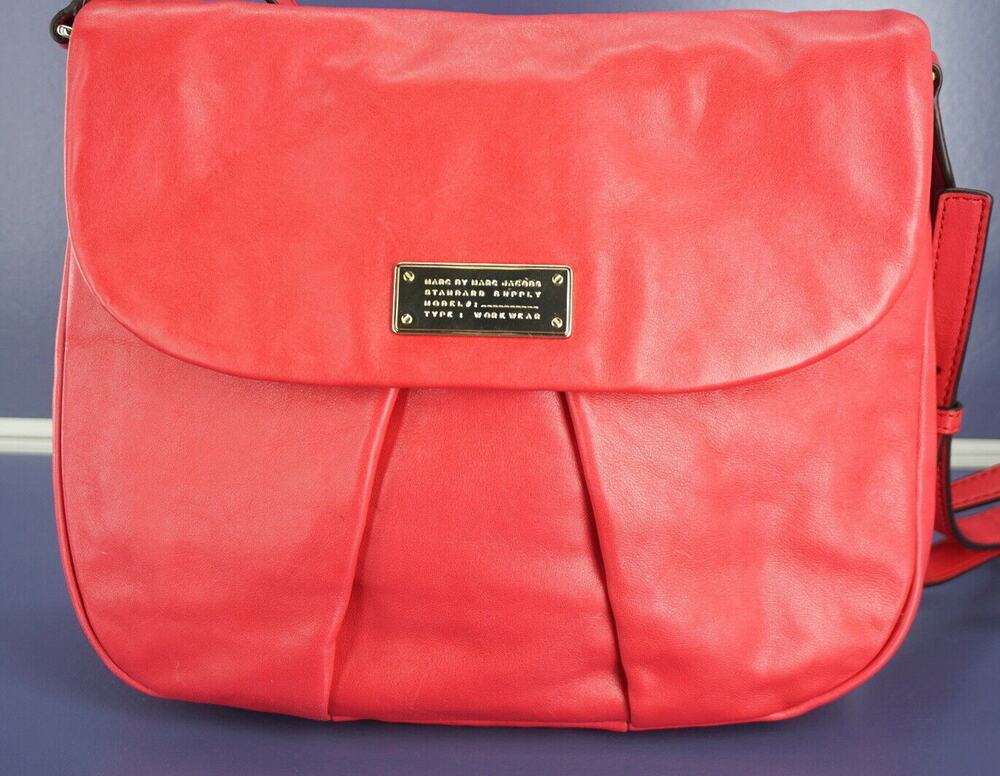 Marc Jacobs by Leather MARChive Crossbody Front Flap Bag $398 New Shoulder Purse